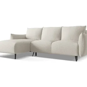 Abverkauf 3-Sitzer Ecksofa mit Schlaffunktion - Ecke Links - Chenille - Silber - MALIE