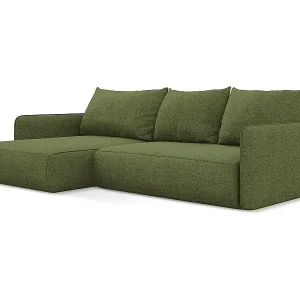 3-Sitzer Ecksofa mit Schlaffunktion - Ecke Links - Chenille - Flaschengrün - NANEA Neue Kollektion