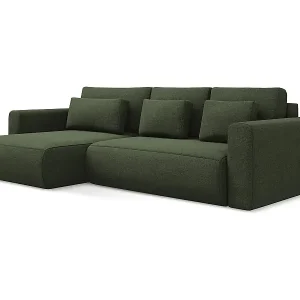 3-Sitzer Ecksofa mit Schlaffunktion - Ecke Links - Strukturstoff - Olive - KAPUA Bestseller