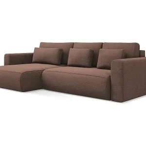 3-Sitzer Ecksofa mit Schlaffunktion - Ecke Links - Strukturstoff - Puderrosa - KAPUA Garantierte Lieferung