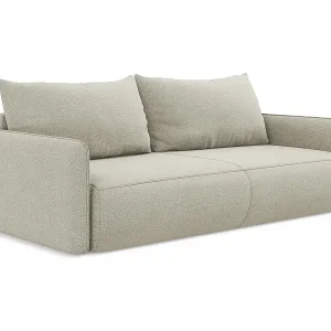 3-Sitzer Sofa mit Schlaffunktion - - Strukturstoff - Hell beige - NANEA Versand Am Gleichen Tag