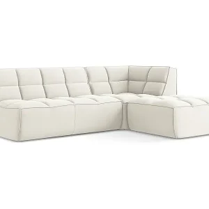 4-Sitzer Modulares Ecksofa - Ecke Rechts - Samt - Hell beige - KALAI Online Kaufen