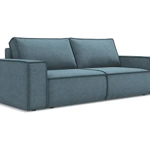 3-Sitzer Sofa mit Schlaffunktion - - Strukturstoff - Hellblau - KIMO Preiswert