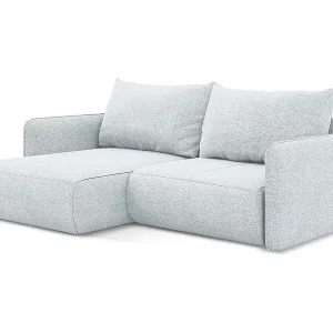 2,5-Sitzer Ecksofa mit Schlaffunktion - Ecke Links - Chenille - Hellblau - NANEA Beliebt