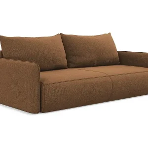 Aktuell 3-Sitzer Sofa mit Schlaffunktion - - Strukturstoff - Terrakotta - NANEA