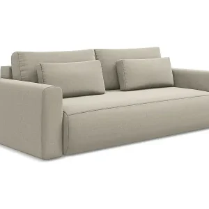 3-Sitzer Sofa mit Schlaffunktion - - Samt - Perle - KAPUA Must-Have