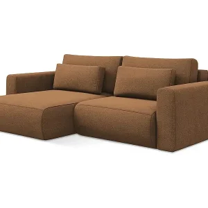 2-Sitzer Ecksofa mit Schlaffunktion - Ecke Links - Strukturstoff - Terrakotta - KAPUA Gratis Versand