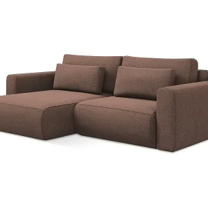 2-Sitzer Ecksofa mit Schlaffunktion - Ecke Links - Strukturstoff - Puderrosa - KAPUA Saisonangebot