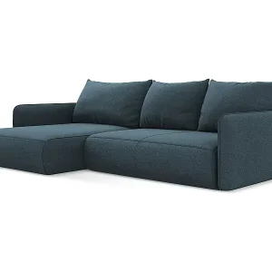 3-Sitzer Ecksofa mit Schlaffunktion - Ecke Links - Strukturstoff - Jeans - NANEA Markenprodukt