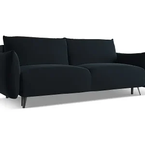 3-Sitzer Sofa mit Schlaffunktion - - Samt - Königsblau - MALIE Neu Im Sortiment