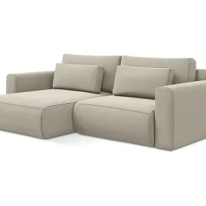 2-Sitzer Ecksofa mit Schlaffunktion - Ecke Links - Samt - Perle - KAPUA Jetzt Kaufen