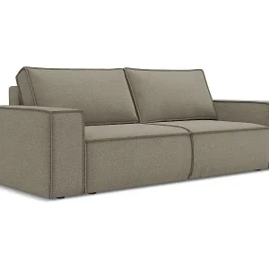 3-Sitzer Sofa mit Schlaffunktion - - Strukturstoff - Dunkelbeige - KIMO Jetzt Bestellen