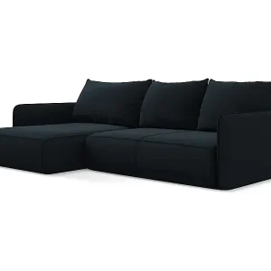 3-Sitzer Ecksofa mit Schlaffunktion - Ecke Links - Samt - Königsblau - NANEA Angebot