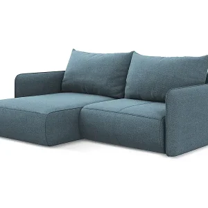 2,5-Sitzer Ecksofa mit Schlaffunktion - Ecke Links - Strukturstoff - Hellblau - NANEA Preiswert