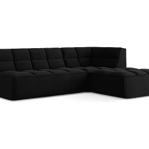 4-Sitzer Modulares Ecksofa - Ecke Rechts - Samt - Schwarz - KALAI Abverkauf
