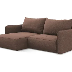 2,5-Sitzer Ecksofa mit Schlaffunktion - Ecke Links - Strukturstoff - Puderrosa - NANEA Meistverkauft