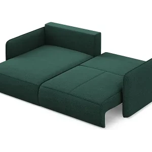 2,5-Sitzer Ecksofa mit Schlaffunktion - Ecke Links - Strukturstoff - Flaschengrün - NANEA Kostenfreie Lieferung