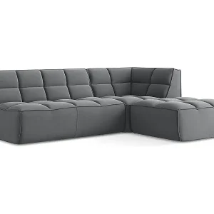4-Sitzer Modulares Ecksofa - Ecke Rechts - Samt - Stahl - KALAI Wochenendangebot
