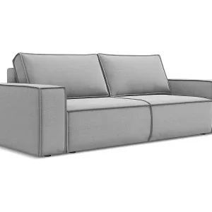 3-Sitzer Sofa mit Schlaffunktion - - Samt - Grau - KIMO Bestpreis