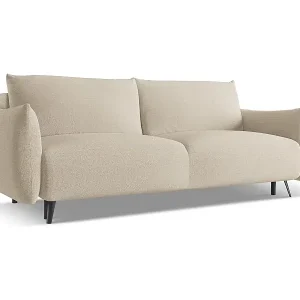 3-Sitzer Sofa mit Schlaffunktion - - Chenille - Dunkelbeige - MALIE Finale Aktion