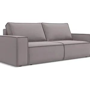3-Sitzer Sofa mit Schlaffunktion - - Samt - Lavendel - KIMO Echt