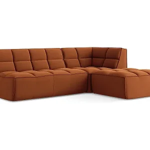 4-Sitzer Modulares Ecksofa - Ecke Rechts - Samt - Terrakotta - KALAI Kostenfreie Lieferung