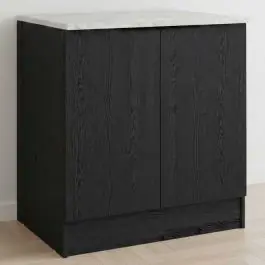 Küchenunterschrank Anna - 80x60x87cm - 2 Türen - Eiche schwarz Dekor/weißer Stein Must-Have