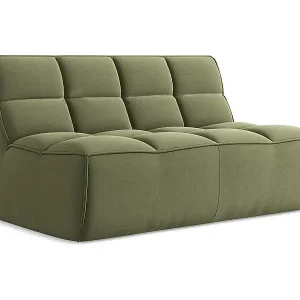 2-Sitzer Sofa - - Samt - Olive - KALAI Preisknaller