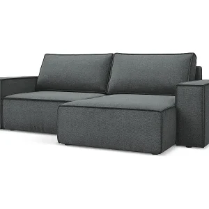 Aktuell 2-Sitzer Ecksofa mit Schlaffunktion - Ecke Rechts - Strukturstoff - Grau - KIMO