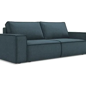 3-Sitzer Sofa mit Schlaffunktion - - Strukturstoff - Jeans - KIMO Meistverkauft