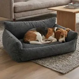 Top-Preis Hundebett Punch - 85x66x29cm - Rippensamt - anthrazit