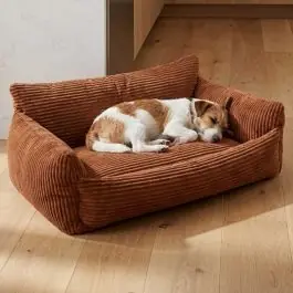 Hundebett Punch - 85x66x29cm - Rippensamt - terracotta Markenware