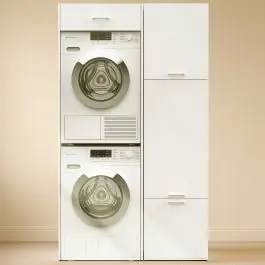 Knallerangebot Schränke für Waschküche Linea - 116x67x200cm - 4 Türen - weiß