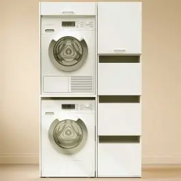 Jetzt Bestellen Schränke für Waschküche Linea - 116x67x200cm - 5 Türen - weiß