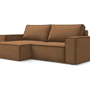 2-Sitzer Ecksofa mit Schlaffunktion - Ecke Links - Strukturstoff - Terrakotta - KIMO Expressversand