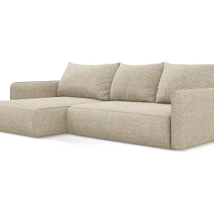 3-Sitzer Ecksofa mit Schlaffunktion - Ecke Links - Chenille - Dunkelbeige - NANEA Preis Gesenkt