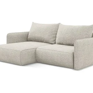 2,5-Sitzer Ecksofa mit Schlaffunktion - Ecke Links - Chenille - Silber - NANEA Top-Preis