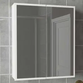 Spiegelschrank Kayla - 60x17x77cm - 2 Türen - weiß Kostenloser Versand