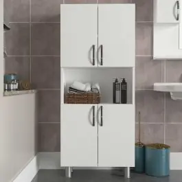 Lagerschrank William - 59x29x140cm - mit vier Türen - weiß Bestseller