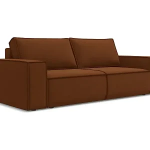 3-Sitzer Sofa mit Schlaffunktion - - Samt - Terrakotta - KIMO Sonderangebot