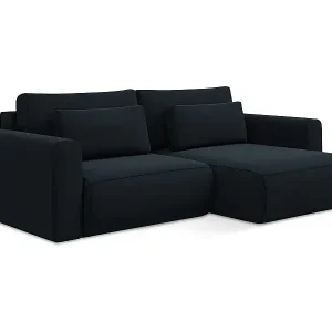 2-Sitzer Ecksofa mit Schlaffunktion - Ecke Rechts - Samt - Königsblau - KAPUA Ausverkauf