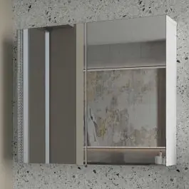 Spiegelschrank Binary - 75x17x65cm - 2 Türen Geprüft