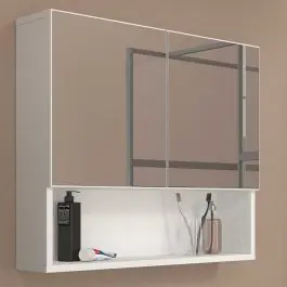 Spiegelschrank Aureliano - 75x17x65cm - 2 Türen - weiß Direktkauf