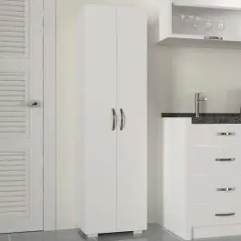 Ablageschrank Aibileen - 49x32x173cm - weiß Top-Angebot