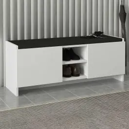 Schuhschrank Verly - 110x33x43cm - 2 Türen - weiß Wochenendangebot