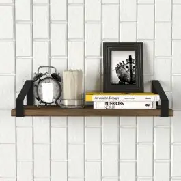 Günstig Wandregal Arno - 45x14x10cm - Walnuss/schwarz