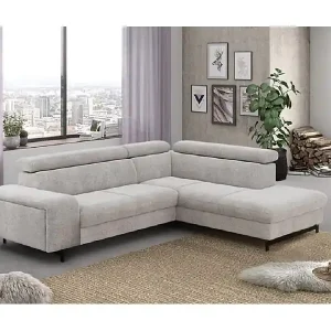 Abverkauf MYHOMELANDO Emma Ecksofa – L-Form Schlaffunktion und Bettkasten, verstellbare Kopfstützen