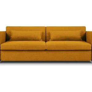 Aktuell CXL by Christian Lacroix - 3-Sitzer ausklappbares Sofa "Yanis" Sitzer aus strukturiertem Stoff gold - 202x102x80cm