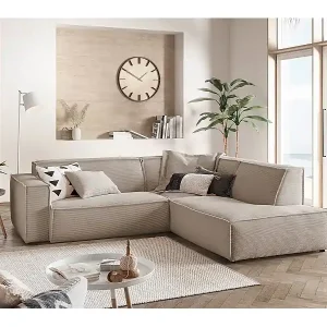 Angebot Ecksofa - Taupe Cord - SAMU
