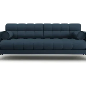 Preis Gesenkt Cosmopolitan Design - 4-Sitzer Sofa "Bali" aus strukturiertem Stoff blau - 217x92x75cm